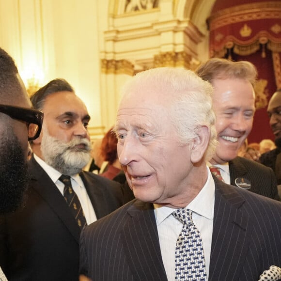 Le roi Charles III d'Angleterre - Réception pour le centenaire de la fondation Film et TV au palais de Buckingham à Londres le 13 novembre 2024