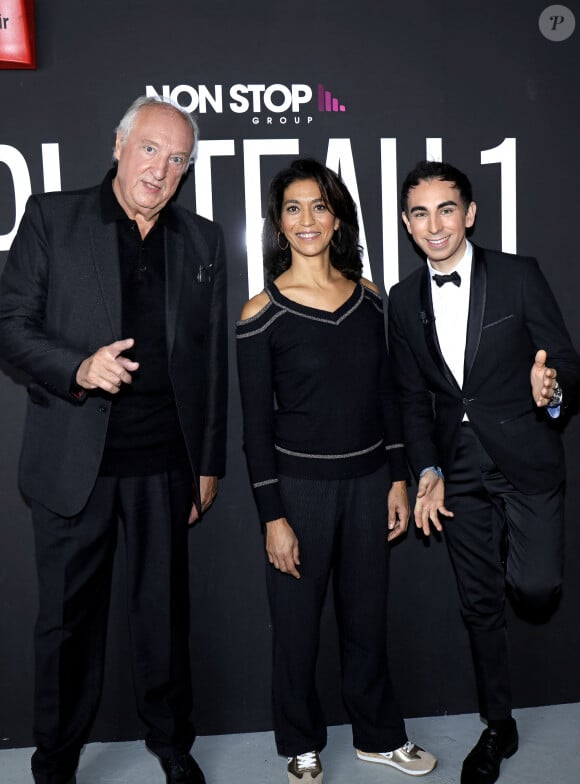 Exclusif - Bernard Farcy, Sabine Quindou et Jordan De Luxe lors de l'enregistrement de l'émission "L'Instant De Luxe" pour la chaine Non Stop People. Le 10 décembre 2020 © Cédric Perrin / Bestimage 