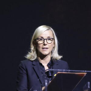 Laurence Ferrari lors d'une cérémonie organisée par le Conseil des institutions juives de France (CRIF) en hommage aux victimes des attentats du Hamas du 7 octobre 2023 contre Israël, à l'occasion du premier anniversaire de l'événement, à Paris, le 7 octobre 2024. © Jack Tribeca / Bestimage