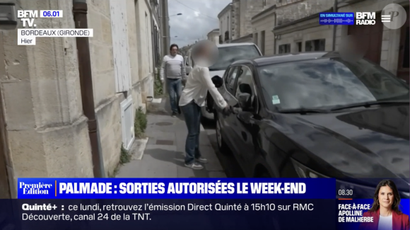 Entre les jeunes parents, et les allers-venues entre le marché et la librairie, les riverains peuvent parfois croiser sa silhouette, celle d'un "fantôme aux larges épaules".
Capture d'écran du reportage de BFMTV sur Pierre Palmade le week-end du 8 mai 2023