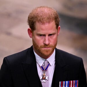 Le prince Harry, duc de Sussex lors de la cérémonie de couronnement du roi d'Angleterre à Londres, Royaume Uni, le 6 mai 2023. 