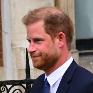 Le prince Harry, duc de Sussex,à la sortie du procès contre l'éditeur du journal "Daily Mail" à la Haute Cour de Londres, Royaume Uni, le 27 mars 2023.