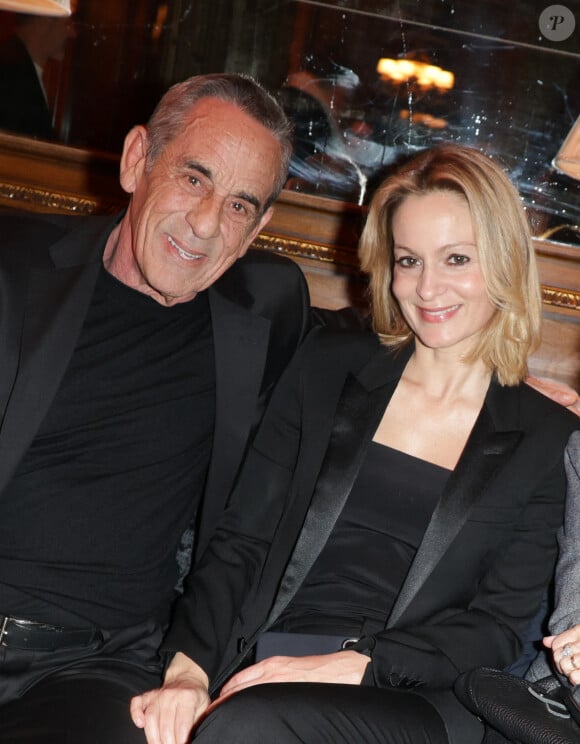 Exclusif - Thierry Ardisson et sa femme Audrey Crespo-Mara - Défilé rétrospectif Nathalie Garçon à l'occasion de ses 35 ans de sa marque lors d'une closing party à l'hôtel Raphael à Paris le 19 novembre 2024.