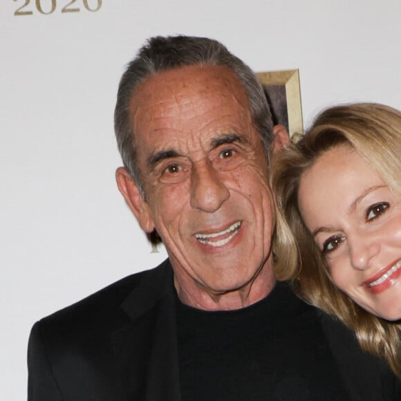 Exclusif - Thierry Ardisson et sa femme Audrey Crespo-Mara - Défilé rétrospectif Nathalie Garçon à l'occasion de ses 35 ans de sa marque lors d'une closing party à l'hôtel Raphael à Paris le 19 novembre 2024.