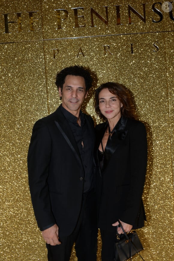 Exclusif - Sandra Sisley et son mari Tomer Sisley - L'hôtel The Peninsula Paris présente son univers féérique pour Noël le 30 novembre 2023 .  © Rachid Bellak / Bestimage 