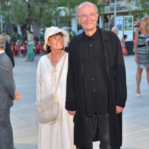 Exclusif - Philippe Geluck et sa femme Dany durant l'inauguration de l'exposition du Chat de Philippe Geluck à Monaco, le 5 juillet 2022, sur la Promenade du Larvotto. © Bruno Bebert/Bestimage 