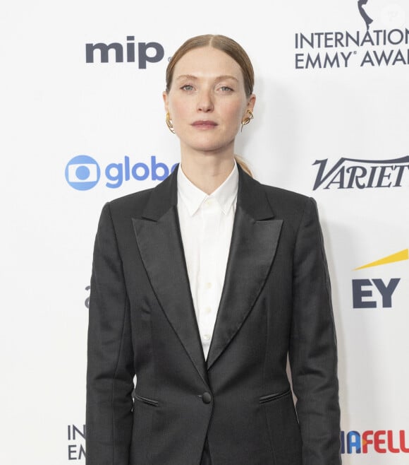 November 25, 2024, New York, New York, USA: Fleur Geffrier (Emmy Award de la meilleure série dramatique pour "Les Gouttes de Dieu") wearing suit by Marc-Antoine Barrois attends International Emmy Awards at Hilton Times Square Hotel in New York on November 25, 2024 (Credit Image: © Lev Radin/ZUMA Press Wire) 