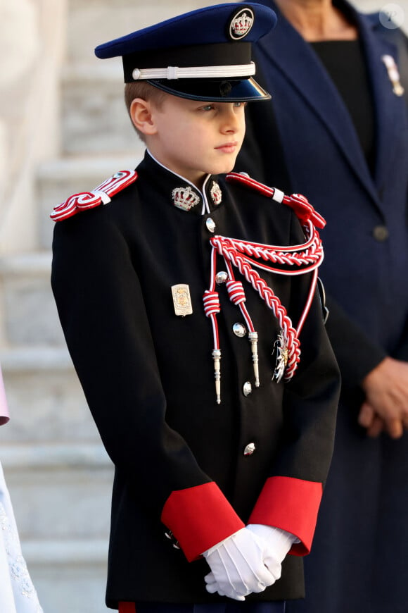 Le prince héritier Jacques dans la cour du palais princier le jour de la fête nationale de Monaco le 19 novembre 2024. © Jean-Charles Vinaj / Pool Monaco / Bestimage 