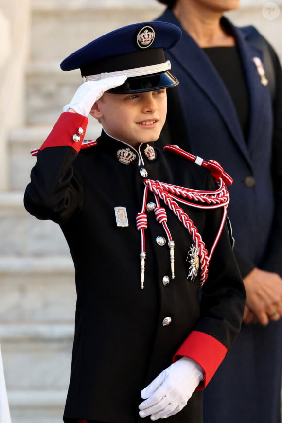 Le prince héritier Jacques dans la cour du palais princier le jour de la fête nationale de Monaco le 19 novembre 2024. © Jean-Charles Vinaj / Pool Monaco / Bestimage