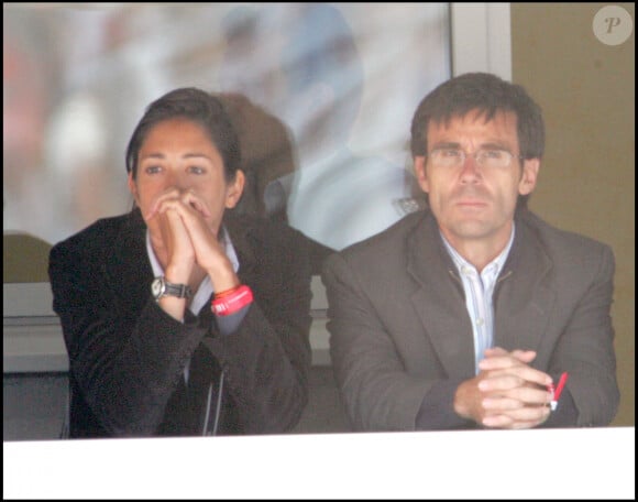 David Pujadas et sa femme à Roland Garros en 2006.