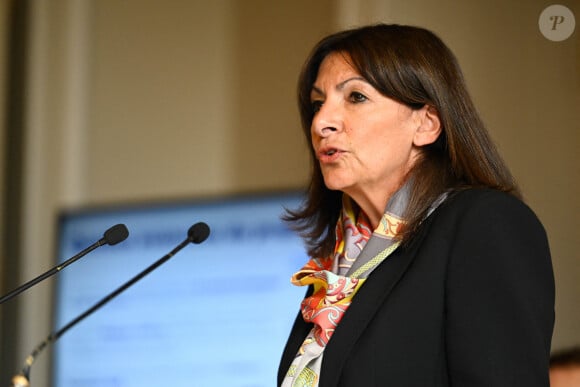 Anne Hidalgo (Maire de Paris) pendant la présentation de la reconstruction de Notre-Dame de Paris le 15 octobre 2024 à Paris © Federico Pestellini/Panoramic/Bestimage