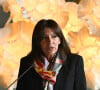 Après 2 mandats, elle n'en briguera pas un troisième 
Anne Hidalgo (Maire de Paris) pendant la présentation de la reconstruction de Notre-Dame de Paris le 15 octobre 2024 à Paris © Federico Pestellini/Panoramic/Bestimage