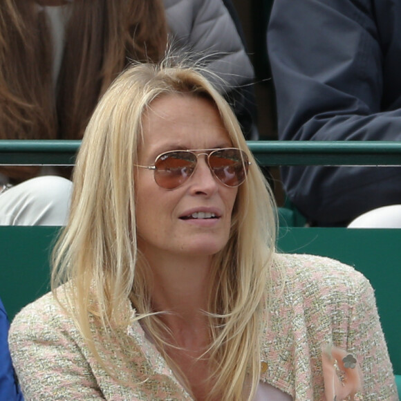 Estelle Lefébure et son compagnon Pascal Ramette - People au Tennis Rolex Masters de Monte-Carlo à Monaco. Le 19 avril 2014 