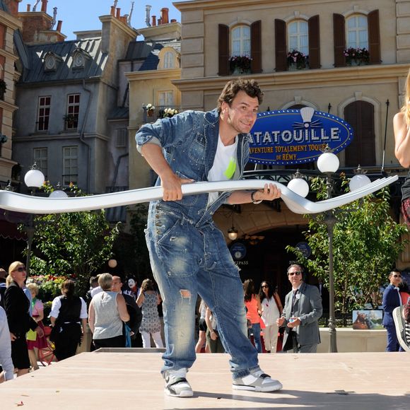 Isabelle Funaro et Michael Youn à l'inauguration de l'attraction Ratatouille à Disneyland Paris, le 21 juin 2014.