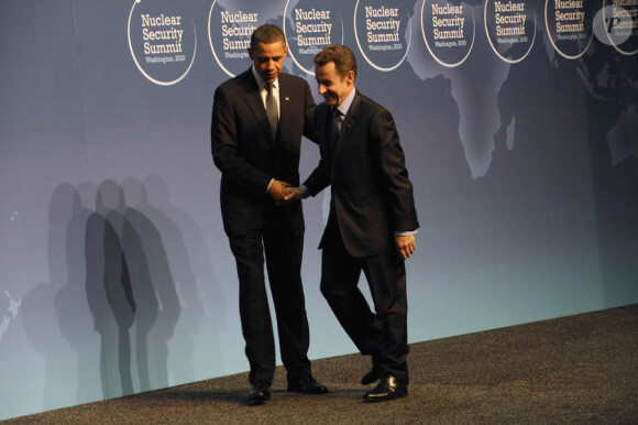Nicolas Sarkozy et Barack Obama lors du sommet de Washington le 12 avril 2010