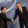 Nicolas Sarkozy et Barack Obama lors du sommet de Washington le 12 avril 2010