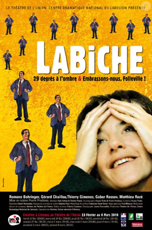 Romane Bohringer dans Embrassons-nous, Folleville et 29 degré à l'ombre, d'Eugène Labiche, mise en scène de Pierre Pradinas.