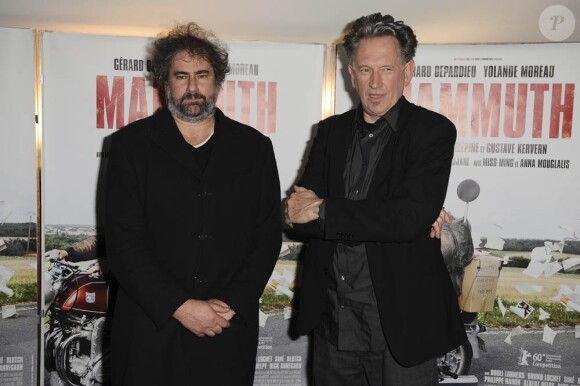 Gustave Kervern et Benoît Delépine, à l'occasion de l'avant-première de Mammuth, à l'UGC Ciné-Cité des Halles, à Paris, le 16 avril 2010.