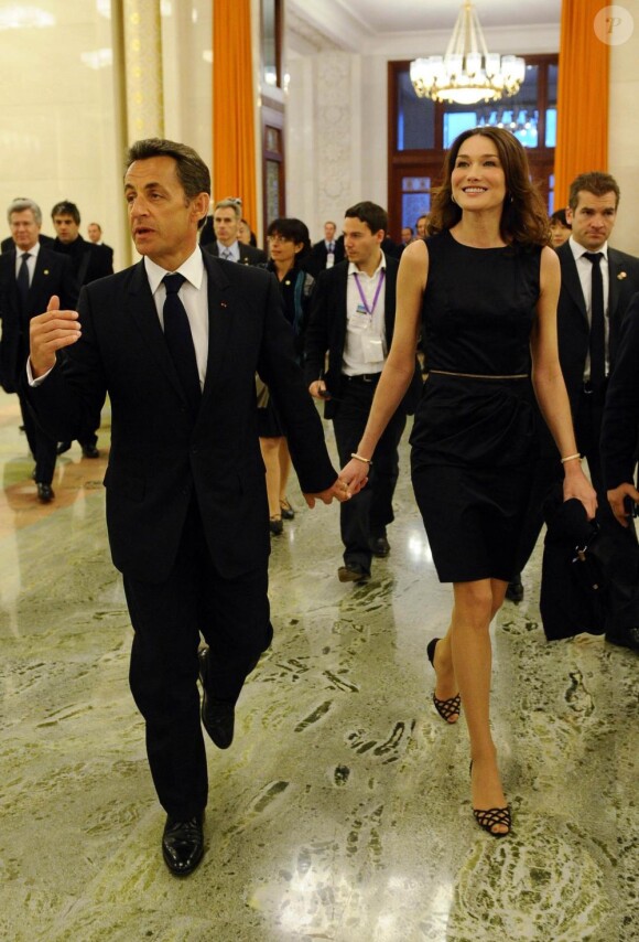 Le couple présidentiel français, Nicolas Sarkozy et Carla Bruni, à Pékin, en Chine. 28/04/2010