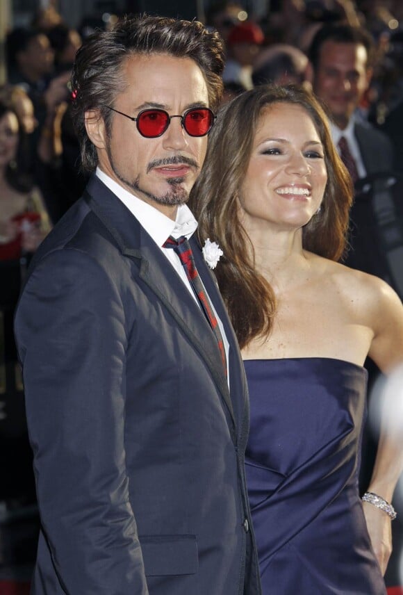 Robert Downey Jr. et sa femme Susan lors de l'avant-première mondiale d'Iron Man 2, qui s'est tenue à Hollywood, à Los Angeles, le 26 avril 2010.