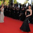 Eva Longoria et Aishwarya Rai sur le tapis rouge de Cannes, le 13 mai 2010