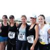Aurélie Vaneck, Laetitia Milot, Coline d'Inca, Elodie Varlet et Dounia Coesens à l'arrivée de la Marseillaise des Femmes. 13 juin 2010