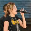 Miley Cyrus interprète Party in the USA et Can't be tamed, sur le plateau de Good Morning America, vendredi 18 juin.