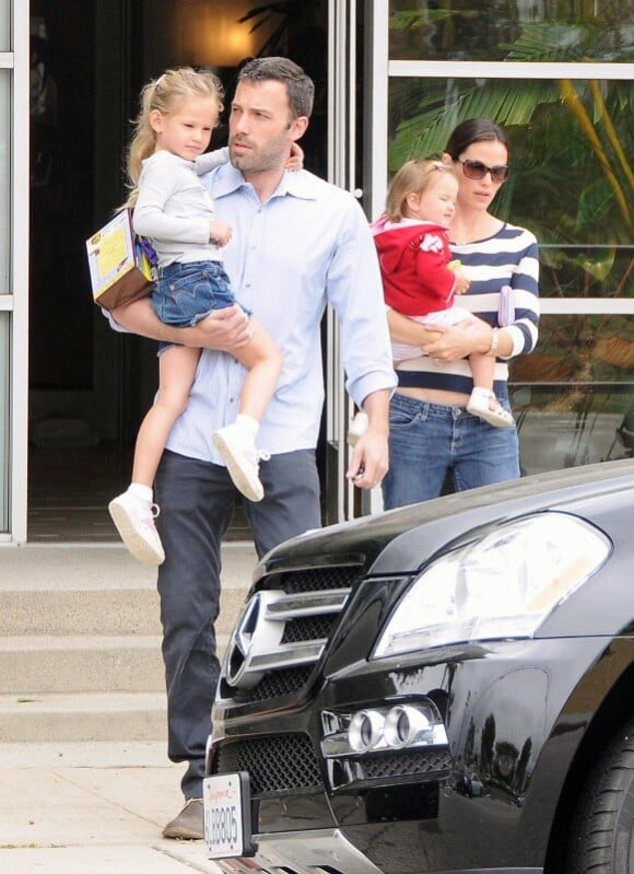 Ben Affleck en famille avec sa femme Jennifer Garner et ses deux filles Violet et Seraphina
