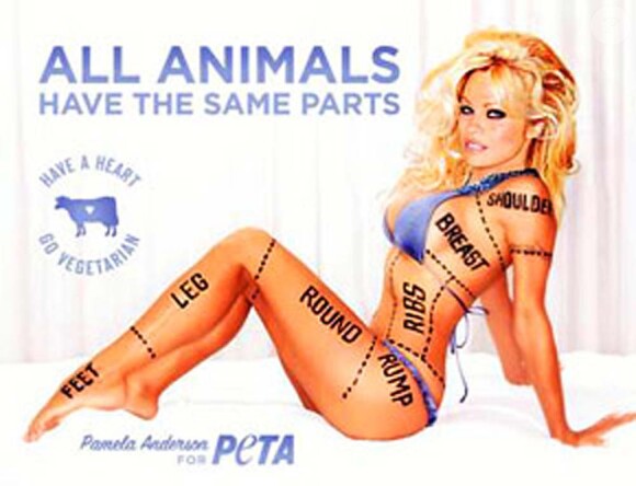 Pamela Anderson pour PeTA, campagne interdite au Canada, juillet 2010