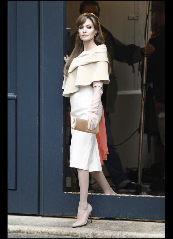 Angelina Jolie sur le tournage de The Tourist à Paris