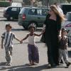 Angelina Jolie avec trois de ses enfants, Pax Thien, Zahara et Shiloh