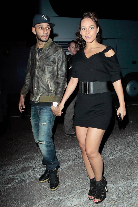 La chanteuse américaine Alicia Keys et son futur mari Swizz Beatz