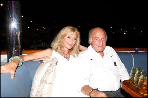 Marc Rich et son épouse sur le yacht de Denise Rich, à Saint-Tropez, dans le cadre de la folle soirée Lady Joy. 28/07/2010