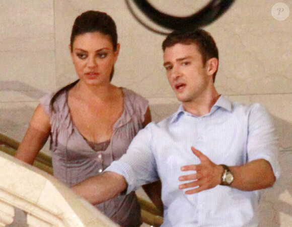 Justin Timberlake et Mila Kunis sur le tournage du film Friends with Benefits à New York le 1er août 2010
