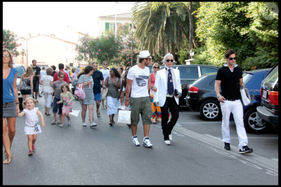 Karl Lagerfeld à Saint Tropez, le 5 août 2010