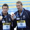 Alain Bernard et Fred Bousquet, 2e et 3e sur 100m aux Mondiaux de Rome 2009