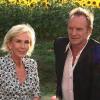 Sting présente au côté de sa femme Trudie sa nouvelle boutique de vin bio en Toscane le 4 août 2010