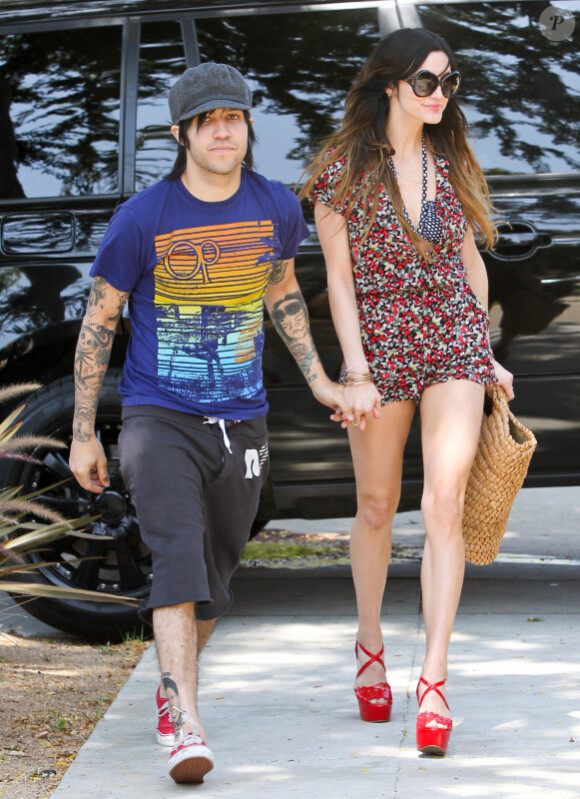 Ashlee Simpson et Pete Wentz se rendant à une soirée chez des amis à Hollywood, le 29 août 2010