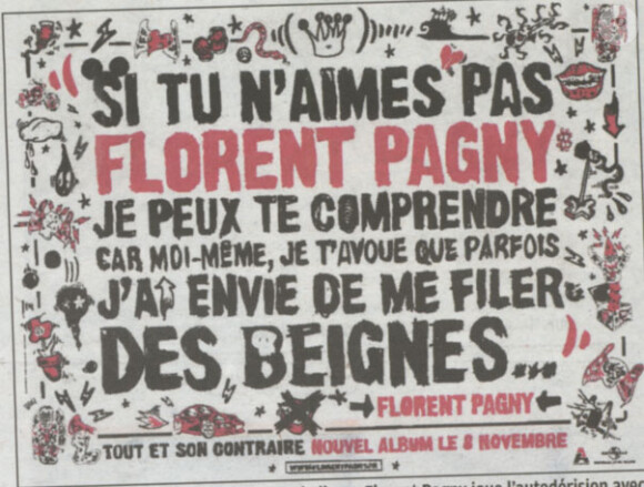 Affiche promo Florent Pagny, septembre 2010