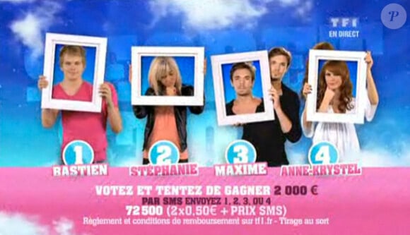 Bastien, Stéphanie, Maxime et Anne-Krystel sont les nominés de la semaine (prime du vendredi 10 septembre).