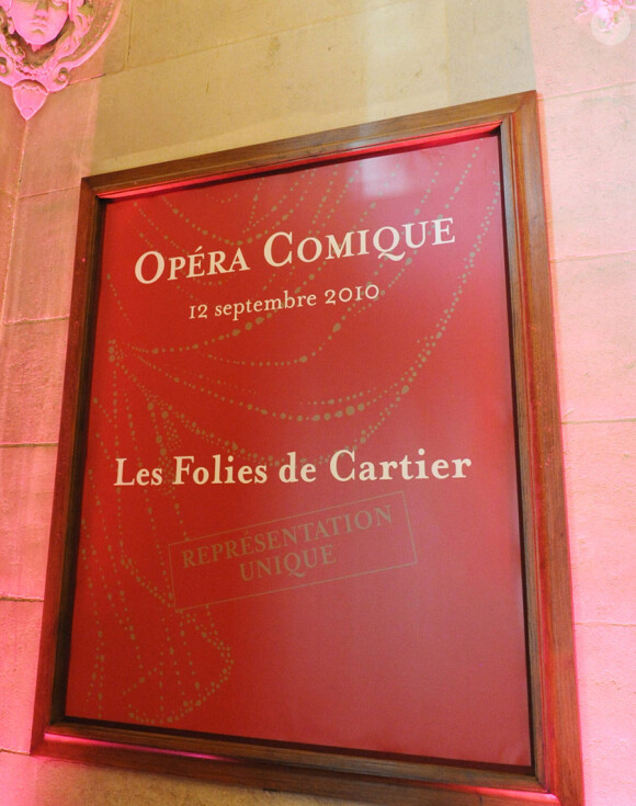 La soirée Cartier à l'Opéra Comique de Paris le 12 septembre 2010