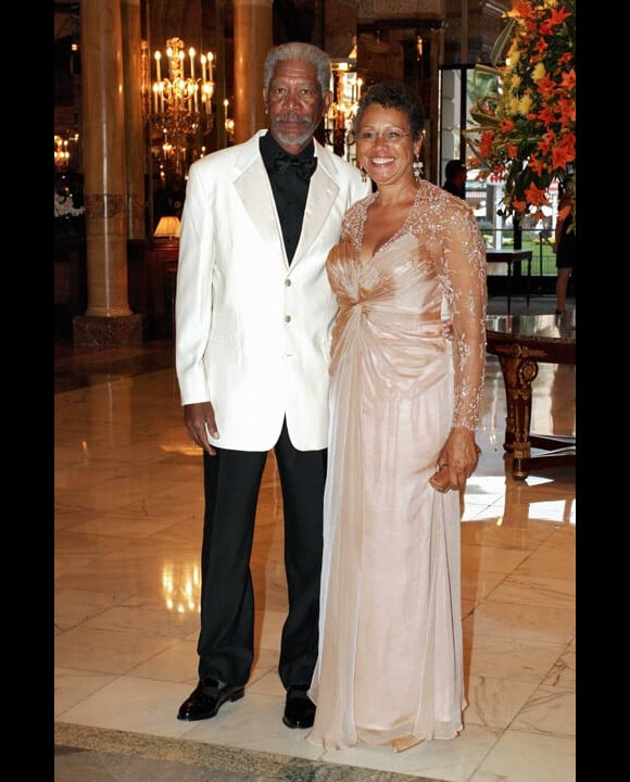 Morgan Freeman et sa femme à Monaco en septembre 2007