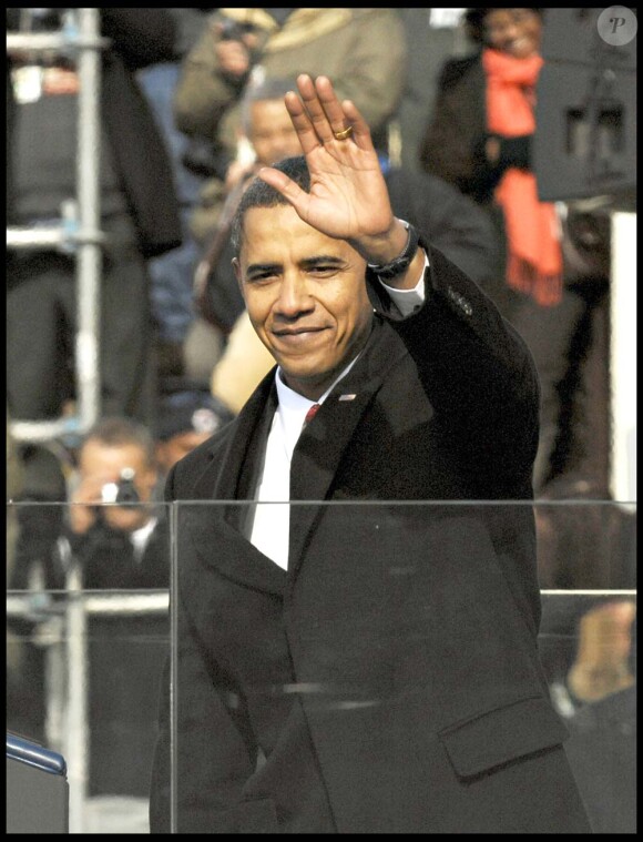 Barack Obama pendant son investiture à Washington, le 20 janvier 2010