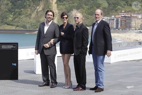 Javier Bardem, Julia Roberts, Ryan Murphy et Richard Jenkins au 58e Festival du Film de San Sebastian, où elle a été honorée du Prix Donostia, le 20 septembre 2010.