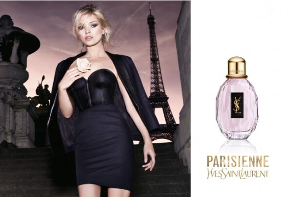 Kate Moss égérie du parfum Parisienne d'Yves Saint Laurent