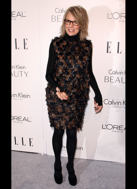 Diane Keaton lors d'une soirée de récompenses organisée par le magazine Elle à Los Angeles. Le 18/10/10