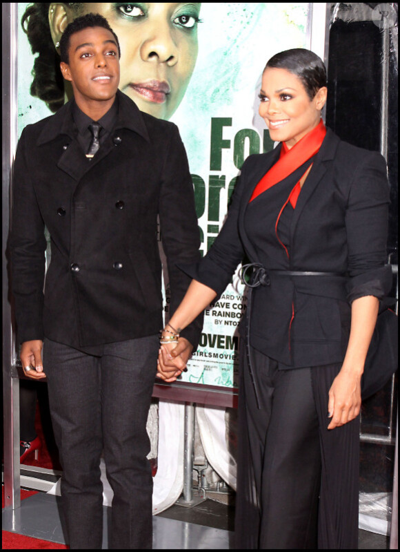 Janet Jackson et son neveu Austin Brown lors de l'avant-première du film For Colored Girls au Ziegfeld Theatre de New York le 24 octobre 2010