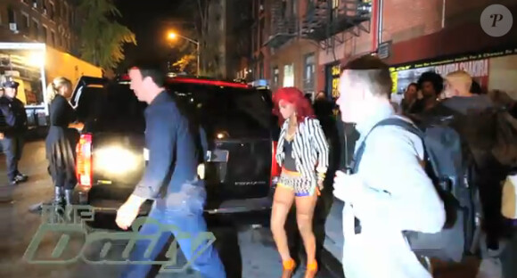 Rihanna et Drake sur le tournage du clip de leur duo What's my name, à New York