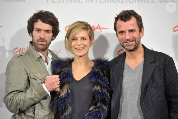 Romain Duris, Marina Foïs et Eric Lartigau, lors de la présentation de L'homme qui voulait vivre sa vie, dans le cadre du 5e Festival International du Film de Rome, le 4 novembre 2010.