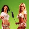 Shauna Sand et Anna Garcia, sur le tournage de leur clip Everybody wants to be a porn star, le 9 octobre 2010.